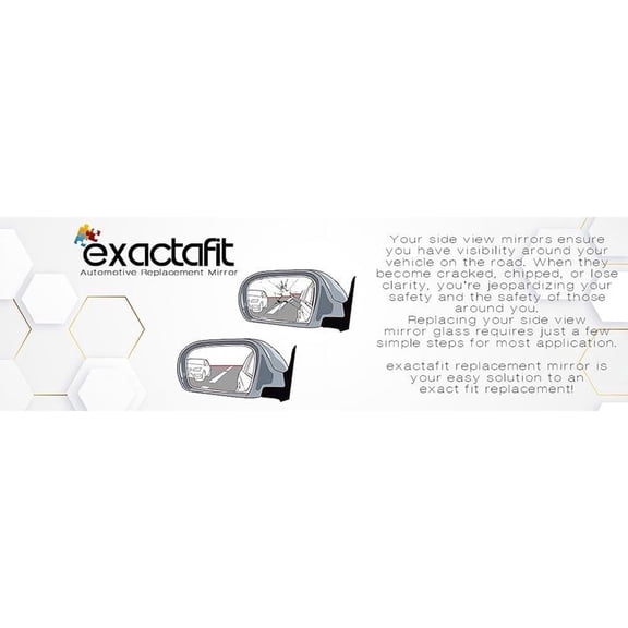 exactafit 8200L Driver Side Mirror Glass Replacement Fits 2013-2018 Toyota Avalon 2012-2017 Camry Left Hand 3m Adhesives