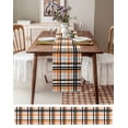 thumbnail image 3 of Orange Black Grey Plaid Burlap-Cotton Table Runner 60 Inches Long,Simple Check Stripes Lines Country Farmhouse Table Runners,Outdoor Dining Tablecloths Decor for Baby Shower Party Wedding 13x60, 3 of 9