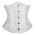 thumbnail image 1 of Corsé moldeador de cintura Prolriy para mujer, con brocado y ballenas, para entrenamiento de cintura bajo el busto, moldeador de cintura, color blanco XXXL, 1 of 3