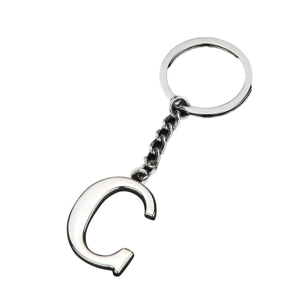 Llavero metálico galvanizado Az con 26 letras, resistente a la decoloración, ideal como regalo promocional.
