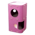 thumbnail image 2 of Casa de escalada de fieltro para gatos, árbol de escalada portátil, suministros para mascotas, túnel de actividades, estable, para dormir, rascar, violeta de 2 capas, 2 of 10