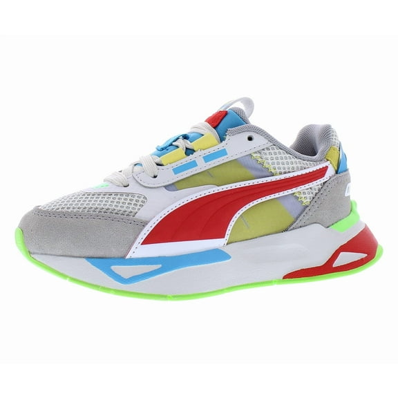 Puma Mirage Sport Tech Charcoal & Paint PS Girls Shoes Size 2.5, Color: Feather Gray/For All Time Red