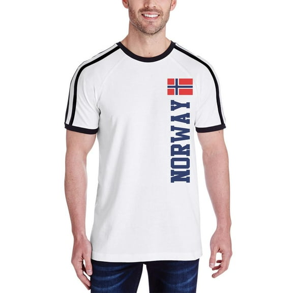 World Cup Norway Mens Soccer Jersey T Shirt White-Black 2XL