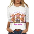 thumbnail image 2 of Pxxlle Plus Size Womens Easter T Shirts 3/4 Sleeve Cute Bunny Rabbit Graphic Tees Cute Round Neck Holiday Tshirt L, 2 of 5