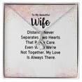 thumbnail image 2 of To My Wife Distance Never Separates Tow Hearts Alluring Ribbon Necklace Message Card, 2 of 7