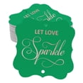 thumbnail image 1 of Inkdotpot Real Rose Gold Foil Let Love Sparkle Wedding Tags Favor Bracket Shape Hang Pack Of 100 Paper Tags, 1 of 1