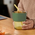thumbnail image 4 of HauiWeiLyai 420ml Office Covered Straw Cup Coffee Cup Transparent Household Glass Cup, 4 of 6