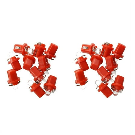 20 Pcs LED Counter Dashboard B8 Bulb - 5 D T5 with Support Auto Self-lighting Red