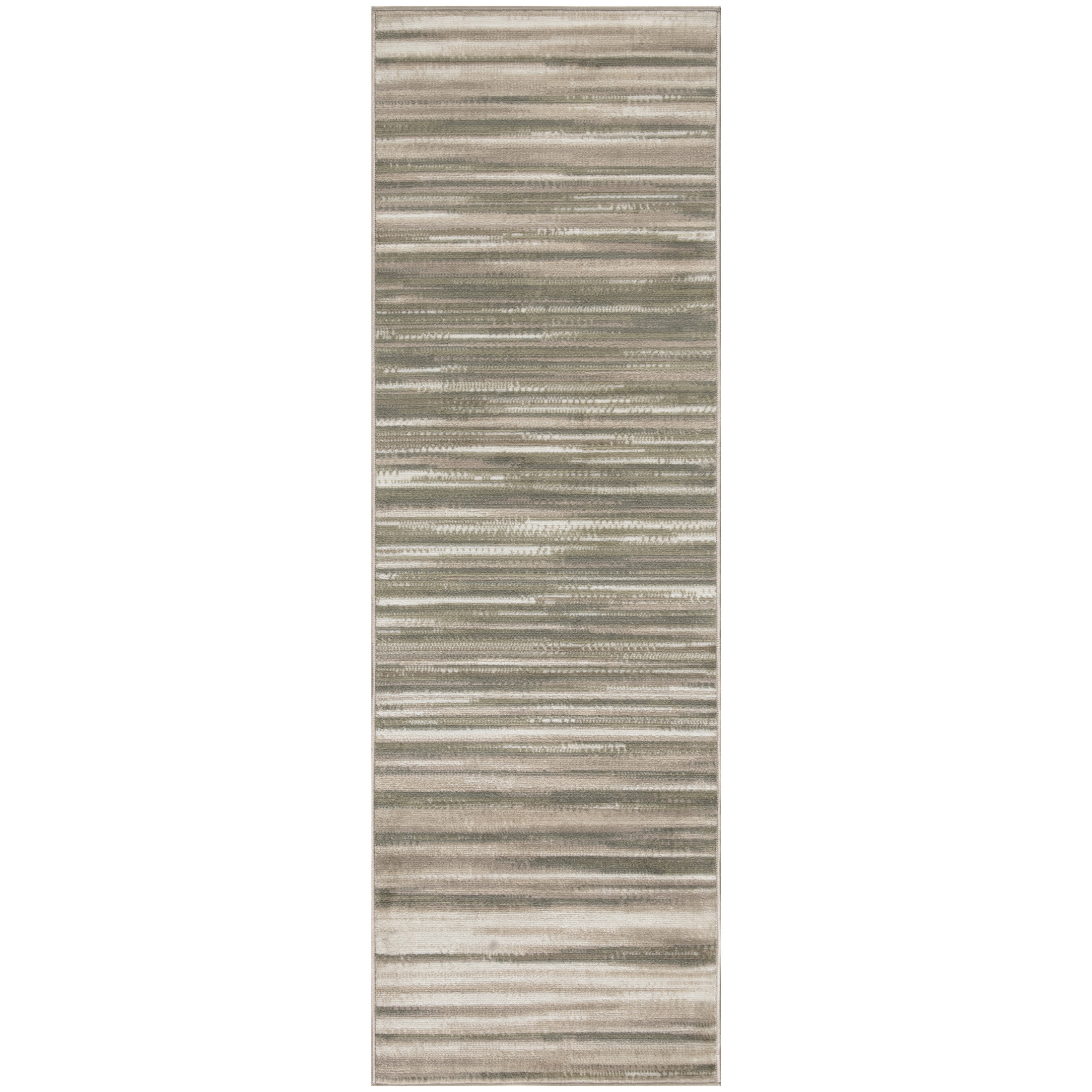 Nourison Jubilant 2' x 6' Green Ivory Modern Indoor Rug