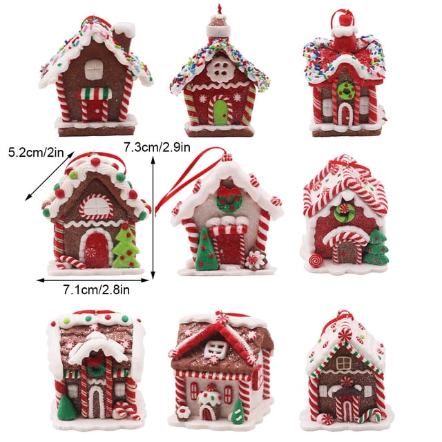 Baohd Christmas Tree House Ornaments Interesting Festival Pendant Battery-powered Hanging Decor Party Supplies Scene Layout Accessory Type 7