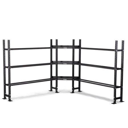 Titan Fitness 3-Tier Elite Series Mass Storage System with 70" Bumper Plate and Corner Shelves