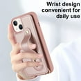 thumbnail image 6 of ELEHOLD iPhone 14 Wallet Case, Flip Card Slots Magnetic Button Kickstand Function Non-Slip Wristband Crossbody Shoulder Strap for iPhone 14 6.1" Fashion Leather Case,Rosegold, 6 of 8