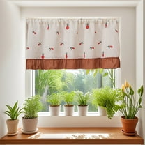 Leodye Light Blocking Short Rod Pocket Curtain Panelsr, Room Darkening, Rod Pocket Bathroom/Basement Curtain - 1 Panel