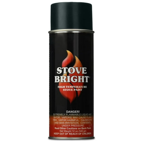 Stove Bright High Heat Spray Paint - 1200°F Heat Resistant - Charcoal Black - for Wood Stoves, Fireplaces, BBQ, Metal - 12oz Can