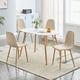 thumbnail image 2 of Juego de 4 sillas de comedor y muebles tapizados en tela de color beige claro, 2 of 7