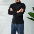 thumbnail image 3 of Coduop Men Slim Cotton High Neck Pullover Jumper Sweater Tops Turtleneck Shirt M-XXL, 3 of 5