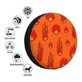 thumbnail image 6 of DouZhe Waterproof Spare Tire Cover, Cartoon Fire Flames Red Prints Adjustable Wheel Covers Fit for Jeep Trailer RV SUV Car, 15 inch, 6 of 7