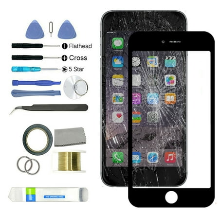 Replacement Outer Front Glass Screen Lens Repair Kit for iPhone 6 6S 7 8 Plus