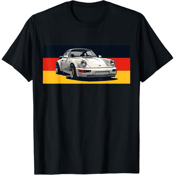 911 - Camiseta retro vintage con bandera de coche