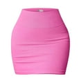 thumbnail image 3 of Women's Sexy Mini Skirt High Waist Stretchy Bodycon Skirts Ribbed Solid Short Skirt, 3 of 3
