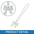 thumbnail image 5 of 1 Pcs Rhinestones Bow inlaid with Rhinestones Car Rear View Mirror Pendant Accessories Car Hanging Ornament White, 5 of 6
