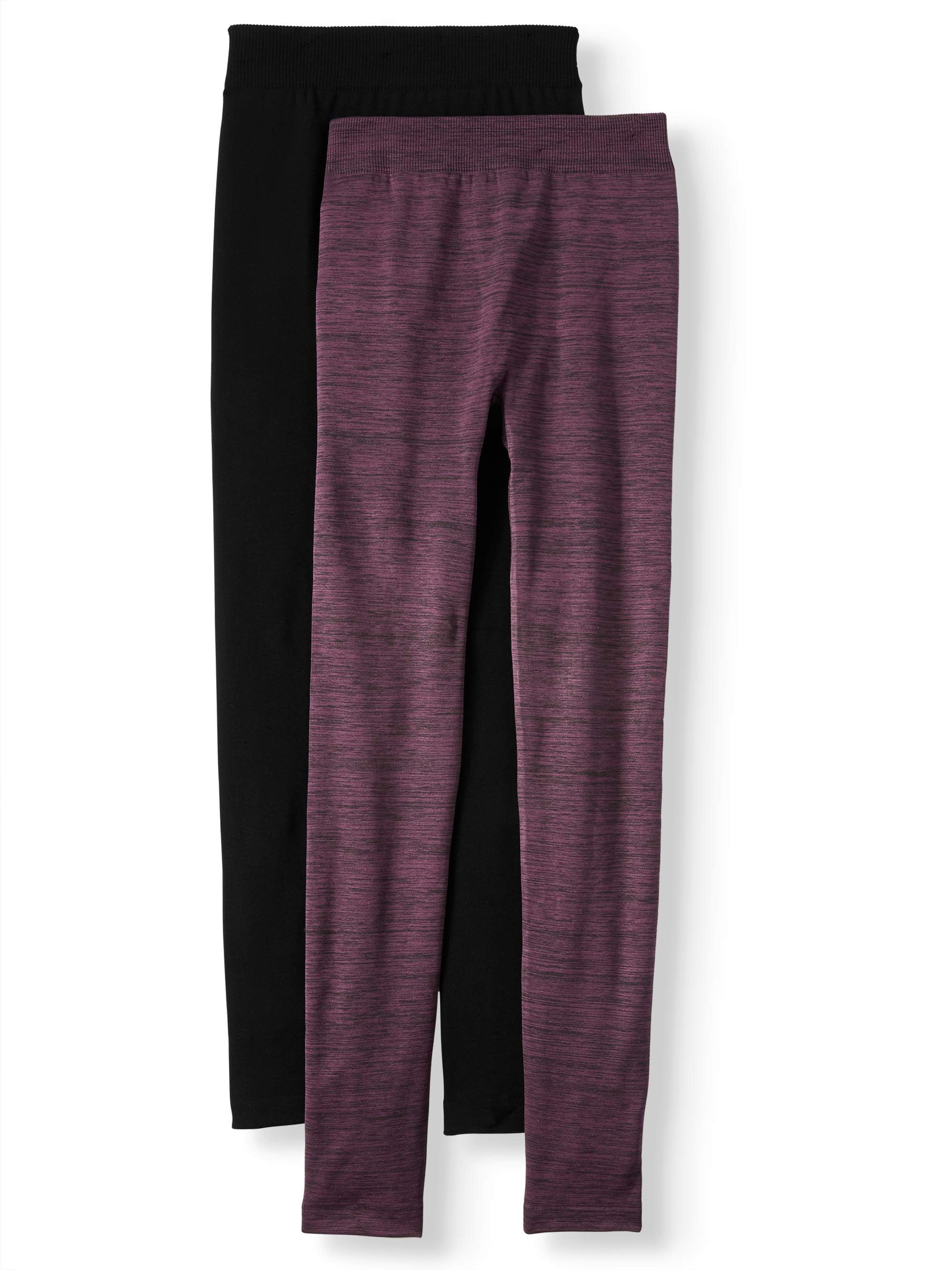 Time and Tru Women's Fleece Lined Seamless Leggings, 2-Pack - Walmart.com