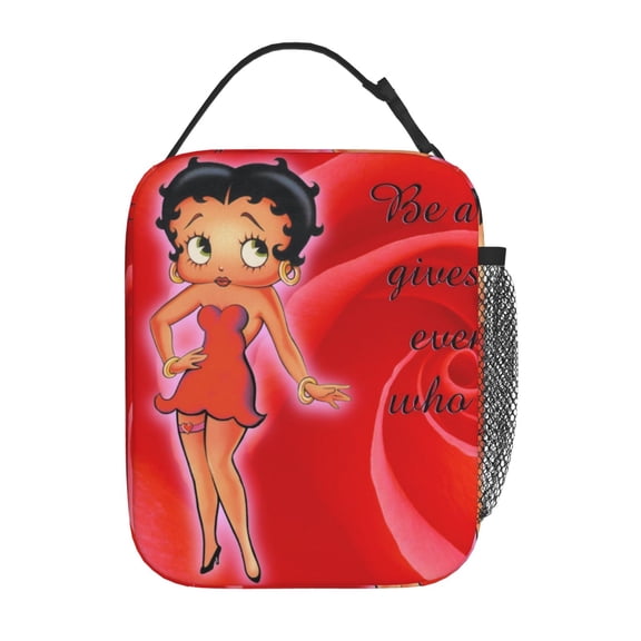 Betty Boop Lunch Bag For Women Men Cartoon Lunch Box Large Capacity Tote Bag For Travel Picnic Work