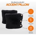 thumbnail image 2 of Cheer Collection Set of 2 Shaggy Hair Decorative Throw Pillows - 20x20, Black, 2 of 8