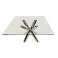 thumbnail image 4 of Pemberly Row 60'' Clear Square Glass Dining Table Stainless Steel Base, 4 of 4