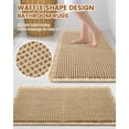 thumbnail image 5 of Waffle Bath Mat 32"x20", Extra Soft Absorbent Bathroom Rug, Non-Slip, Quick Dry, Machine Washable, Brown, 5 of 7