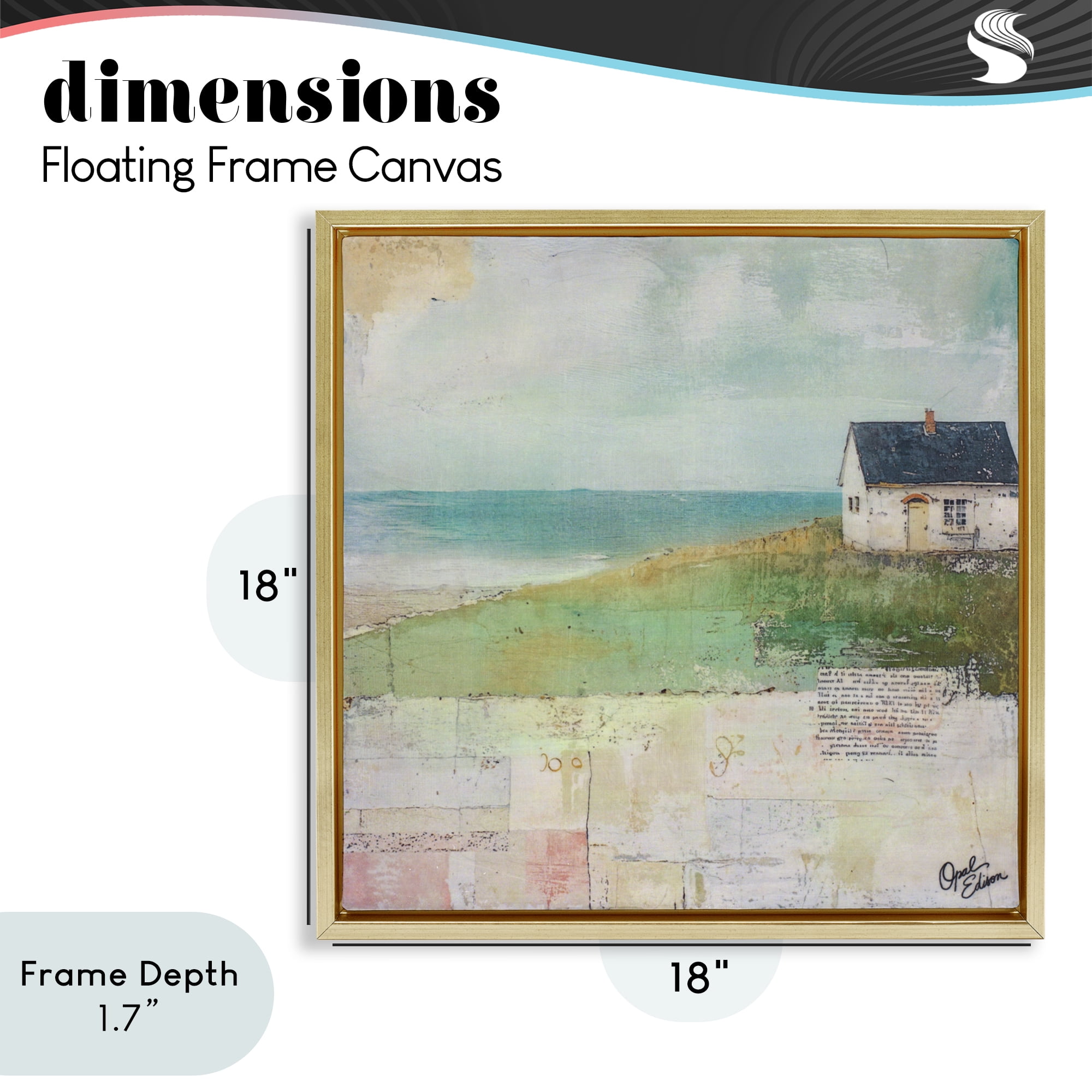 Stupell Industries Quiet Place By The Coast Gold Framed Floater Canvas Wall Art, design by Opal Edison