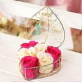 thumbnail image 2 of Heart Shaped Iron Basket Hollow Valentines Gift Box Artificial Soap Basket Rose Gift Box for Valentine' s Day Wedding, Mother's Day, Birthday, 2 of 5