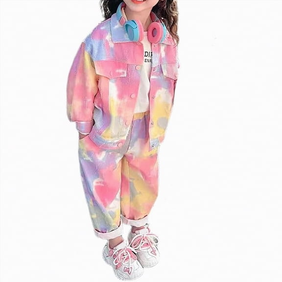 Futezty Toddler Boys Girls Clothes Fall Winter Outfit Sets, Set For Kids Long Sleeve Round Neck Tie Dye Pocket 0 6 12 18 24 Months 2T 3T 4T 2Pcs Everyday