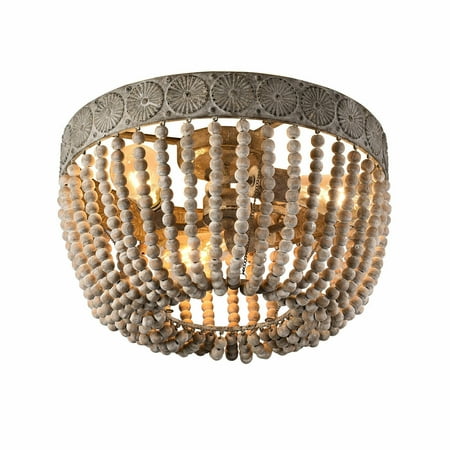 

TFCFL Wood Beaded Chandelier kitchen Pendant light Ceiling Lamp Light Fixtures 3 Light