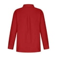 thumbnail image 5 of GXIPO Womens Button Down Shirts Dress Shirts Long Sleeve Wrinkle Free Collared Work Office Blouses Cotton Linen Tops Red 3XL, 5 of 7