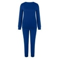 thumbnail image 4 of DHFJKG Women Pajama Sets 2 Piece Long Sleeve and Joggers Sleepwear Lightweight Solid Color Pjs Loungwear Set With Pockets Soft Homewear, 4 of 4
