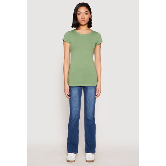 Rainbow Shops Female Adult Short Sleeve Scoop Neck Tee Ambiance, Short Sleeves, Scoop Neck, T-Shirt, Solid