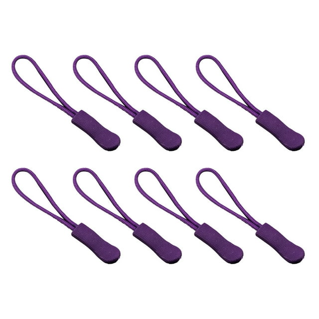 Xingzhi 8 Pieces Zipper Pull Puller Lightweight Rope Tag Fixer Multi-Purpose Replacement Buckle Bags Suitcase Accessories Textiles Purple