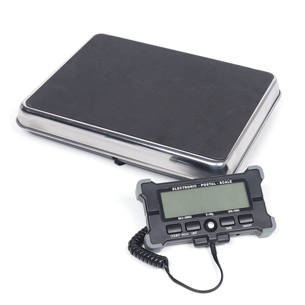 440lbs Stainless Steel LCD Digital Postal Scale Floor Scale Shipping Scale for Packages Large Heavy Duty Parcel Scale Weight Scale Mail Scale Luggage Scale Large Platform