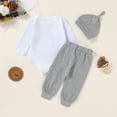 thumbnail image 3 of Tiny Cutey Baby Boy 1st Birthday Outfit Fall Winter Long Sleeve Bodysuit Romper Pants Hat Coming Home Outfit Clothes Set for 3-6 Months, 3 of 7