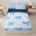 thumbnail image 2 of Homewish Princess Blue Bow Zipper Twin Comforter Sets with Fitted Sheet and 2 Pillowcases for Girls, Blue Polkadots Zipper Bedding Set for Kids, Navy Reversible, 4 Pieces, 2 of 6