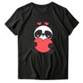 thumbnail image 5 of Camiseta estampada de manga corta con estampado de animales para mujer, cuello redondo, informal, suelta, blusas, camisas, túnicas Pompotops hkajfhjk462442, 5 of 5