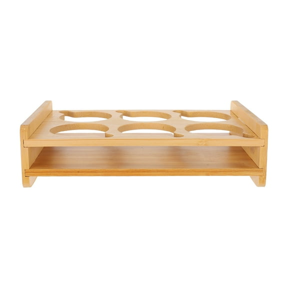 Masteelf Countertop Wine Shelf Shot Glass Organizer Shot Glasses Tray Holder Wine Glass Cup Serving Tray Cup Organizer Shot Glasses Display Bar Accessory (6 Holes)