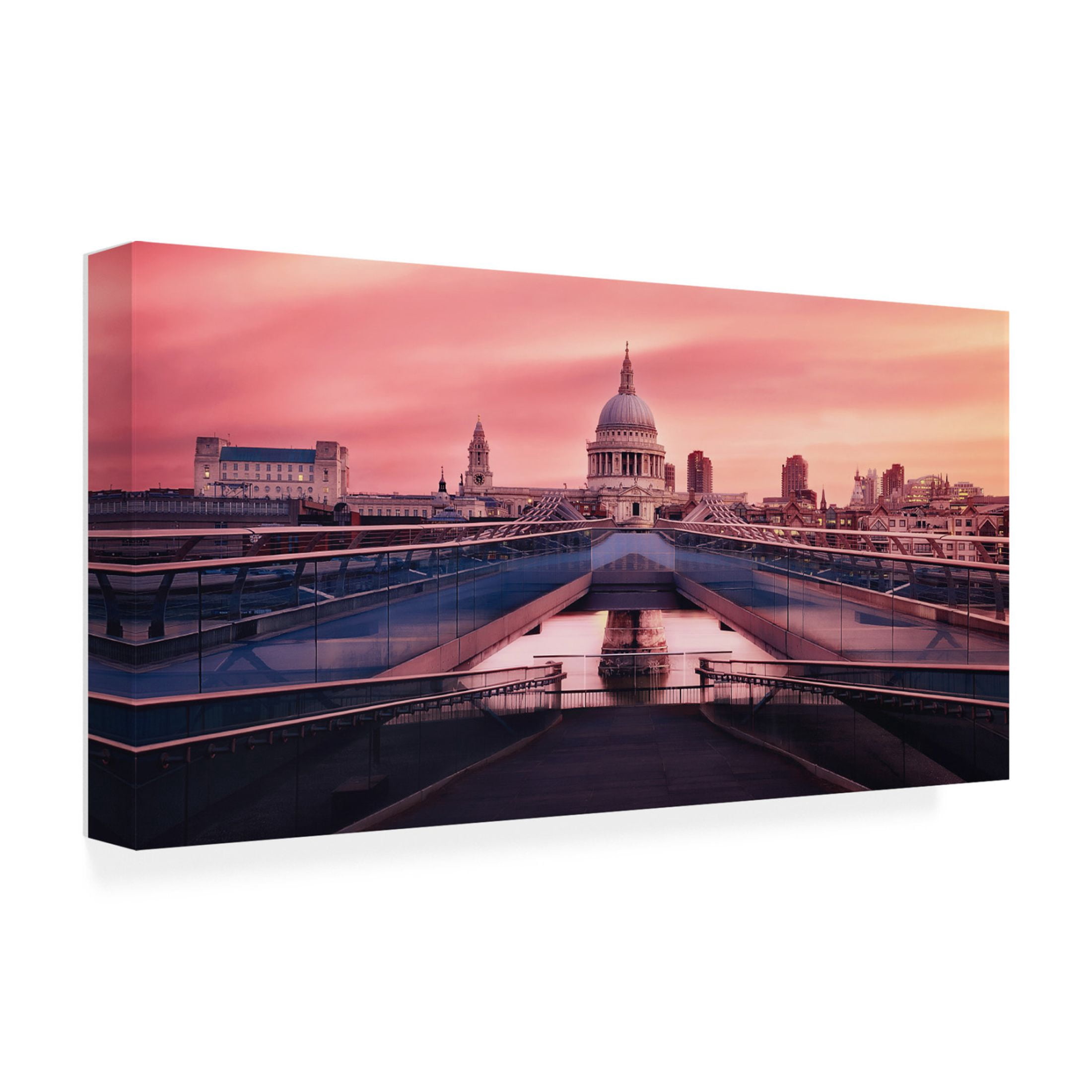 Canvas Wall Art - Massimo Cuomo 'Sunrise At Millennium Bridge' Wall Art for Living Room, Bedroom, or Office Décor by Trademark Fine Art - 47 x 24 Inches
