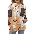 thumbnail image 4 of Cute Puppy Pattern Background Men's Women Vintage 3D Hooded Sweatshirt - All-Season Loose Fit Streetwear, 4 of 6