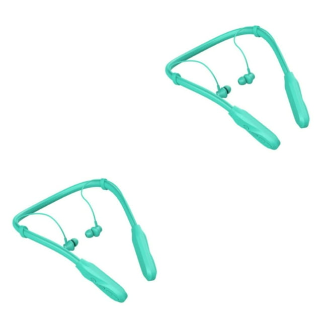 Inteprter PP auricular cuello colgante reemplazo tipo C compatible con Bluetooth 5.1 inalámbrico IPX5 impermeable deportes correr auriculares Verde 2Conjunto