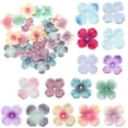thumbnail image 4 of Ramo de 5 pétalos de rosa de seda, flores artificiales para bodas, fiestas, mesas de pasillo Azul bicolor, 4 of 9