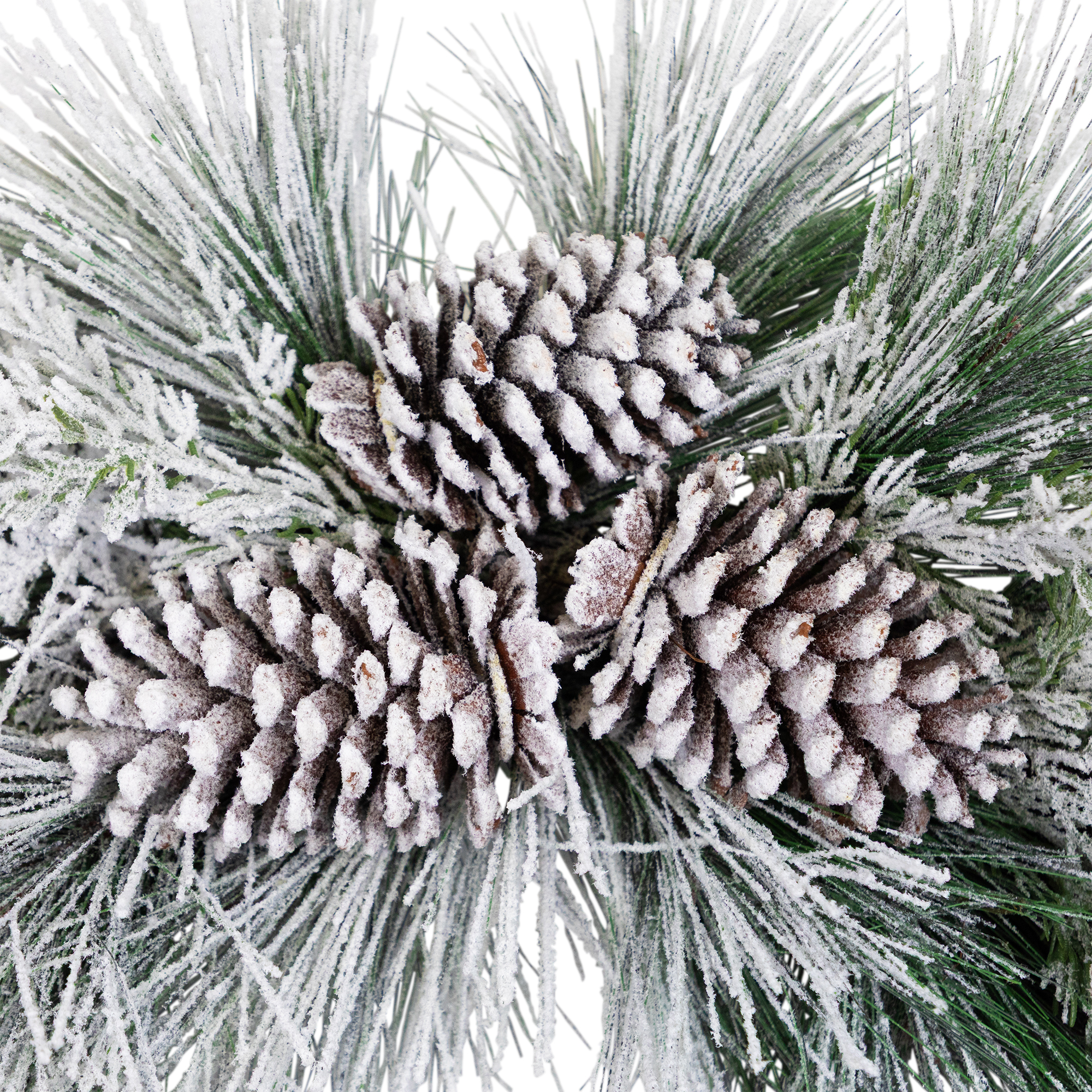 Snowy Long Needle Pine and Pinecone Artificial Christmas Wreath - 26" - Unlit