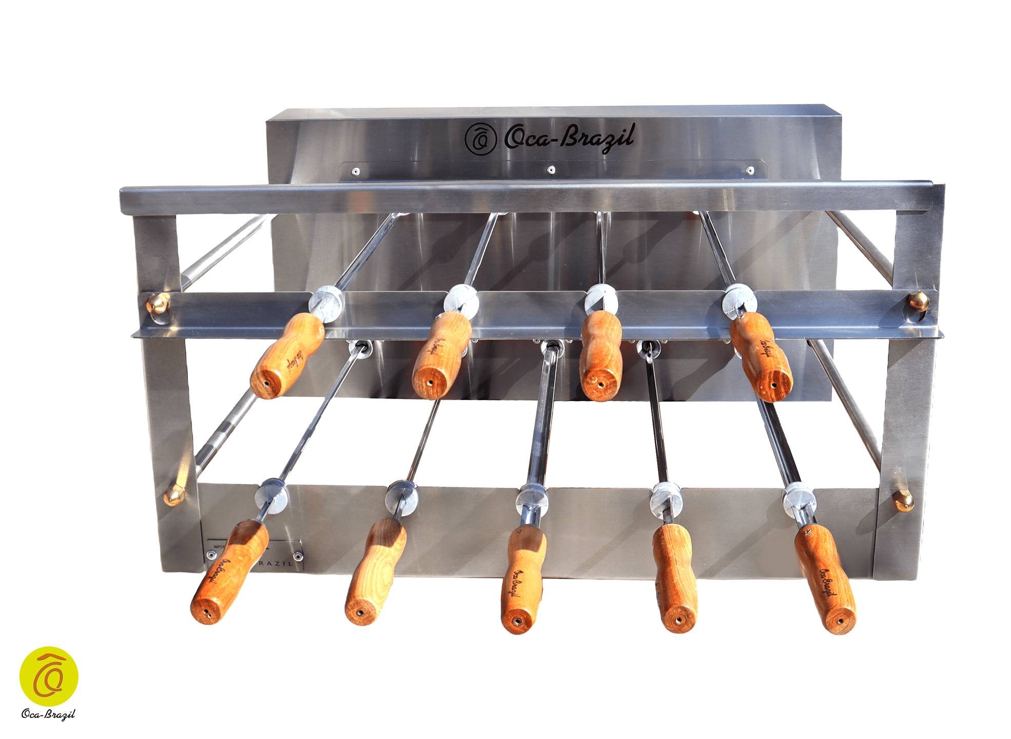 Brazilian BBQ Charcoal Grill - 09 Skewers - Rotisserie System - Oca-Brazil