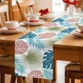 thumbnail image 5 of Table Runners 90 Inches Long Dress Scarves, Turquoise Green Palm Leaves Farmhouse Coffee/Dining/Kitchen Table Decor Table Runner for Living Room, Tropical Botanical Summer 13x90 Inch, 5 of 9